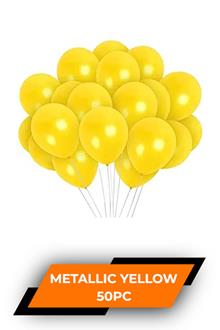 Hb Metallic Balloon Yellow 50pc